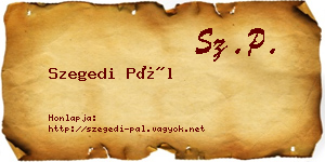Szegedi Pál névjegykártya