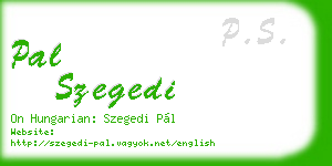 pal szegedi business card