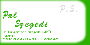 pal szegedi business card